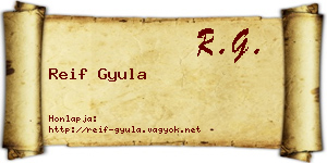 Reif Gyula névjegykártya